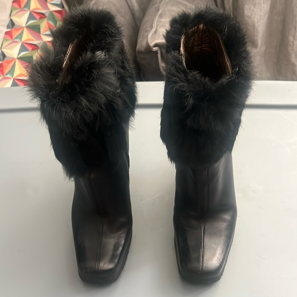 Vintage Studio 9 Wedge Fur Trim Boot